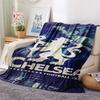 Chelsea FC Football Print FlAannel Blanket, High Quality Comfortable for All Seasons, Home Decor, Warmth and Comfort