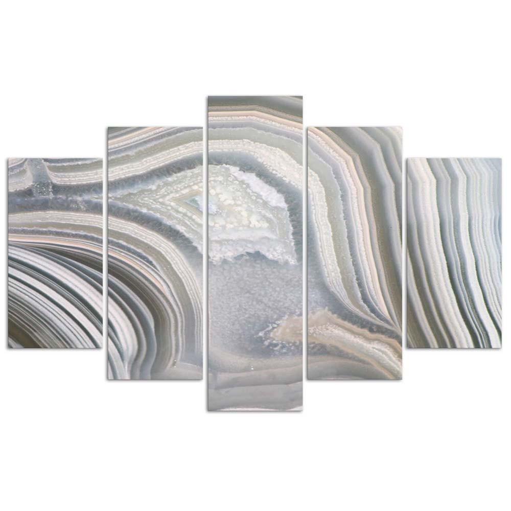 Pětidílný obraz na plátně Abstraktní šedou barvou