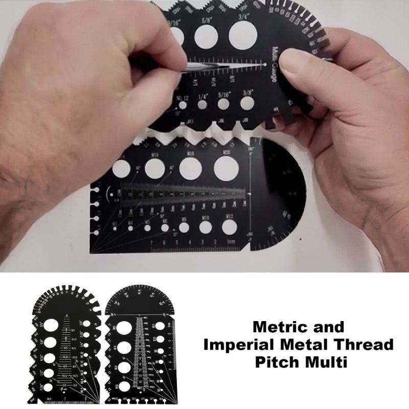 Metric and Imperials Metal Thread Pitches MultiGauges AluminumAlloy Thread & Pitches Identification Gauges Tool