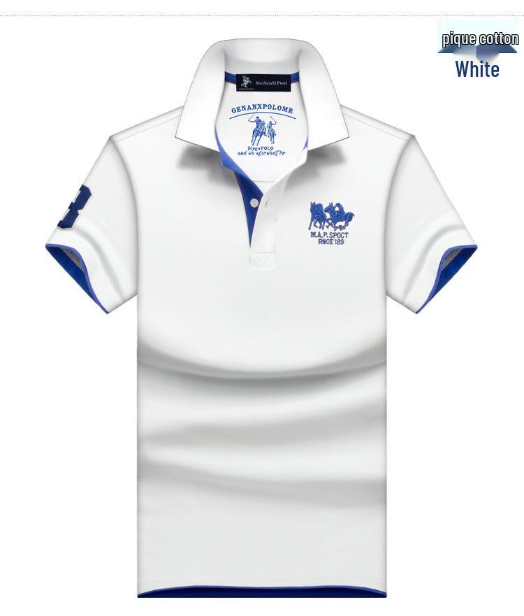 Erkek Yazlık Üst Düzey Polo Yaka Tişört: Kısa Kollu, Devrik Yaka, Bol Kesim, Büyük Beden, Trend Moda.