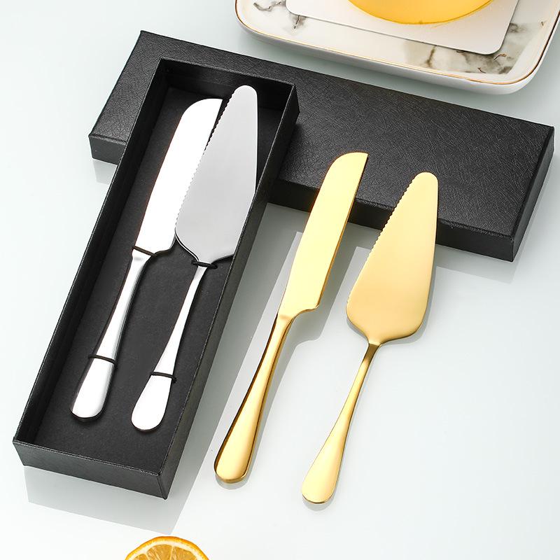 Stainless Steel Cake Knife & Spatula Set - Perfect for Birthdays, Weddings, Baking & More.