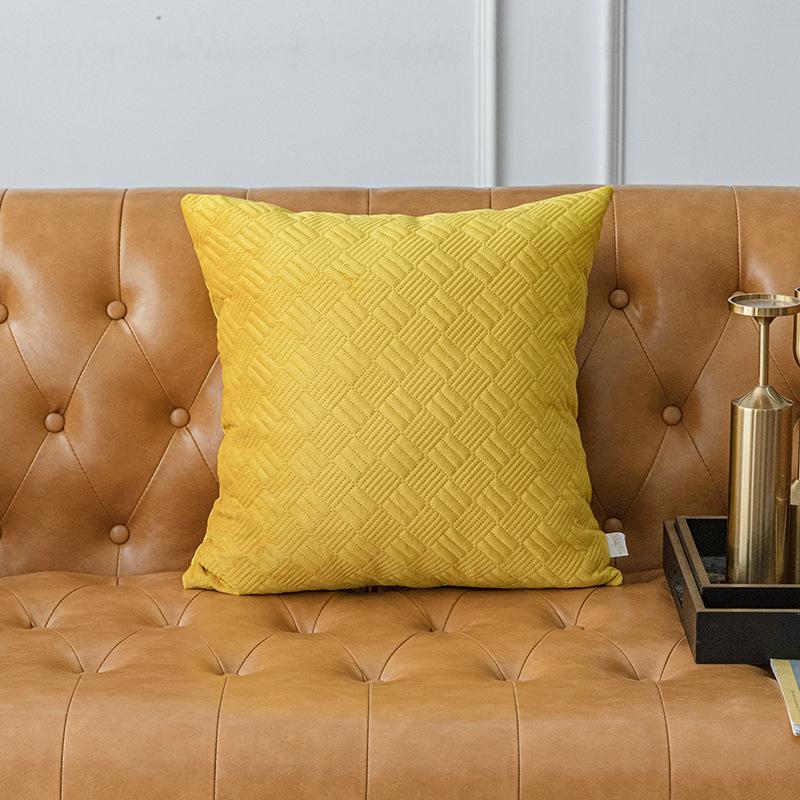Ultrasonic Solid Color Pillow, Velvet Pillow Cover, Fabric Solid Color Household Products, Nordic Multi-color Sofa Cushion