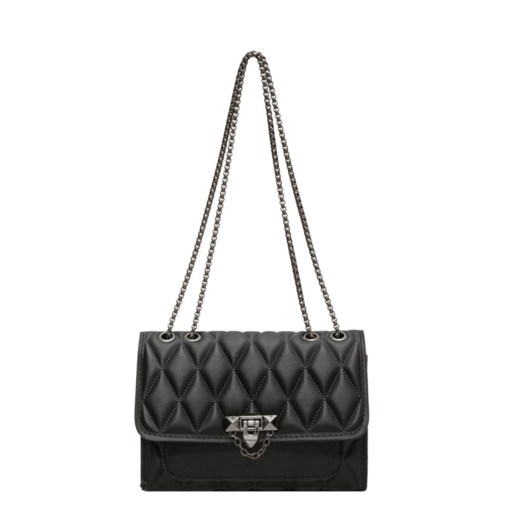 Bag Women's Rhombus Chain Oblique Span Bag New Retro Personalized Small Square Bag Fashionable and Simple Women's Shoulder Bag