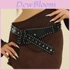 Punk Style Rivet Leather Belt With Metal Snap Closure For Streetwear Fashion