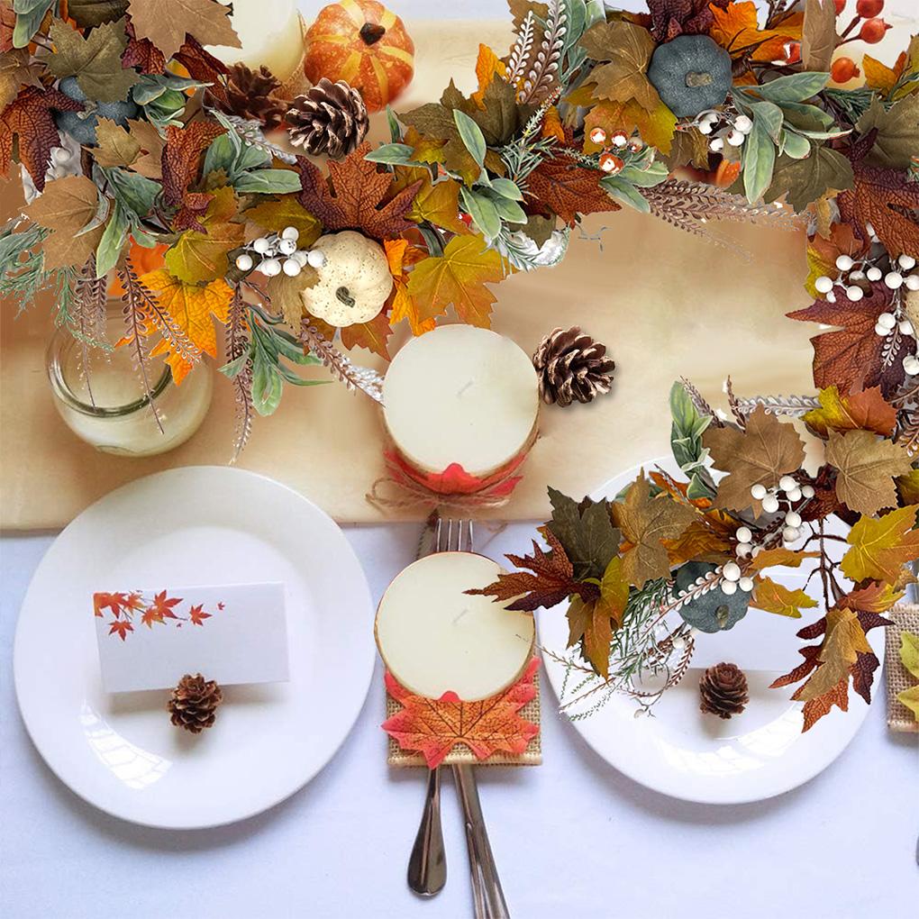 Christmas Wreaths Fall Front Door Wreath Festival Theme Pumpkin Berry Garland Window Hanging Garland for Home Porch Wall Decor