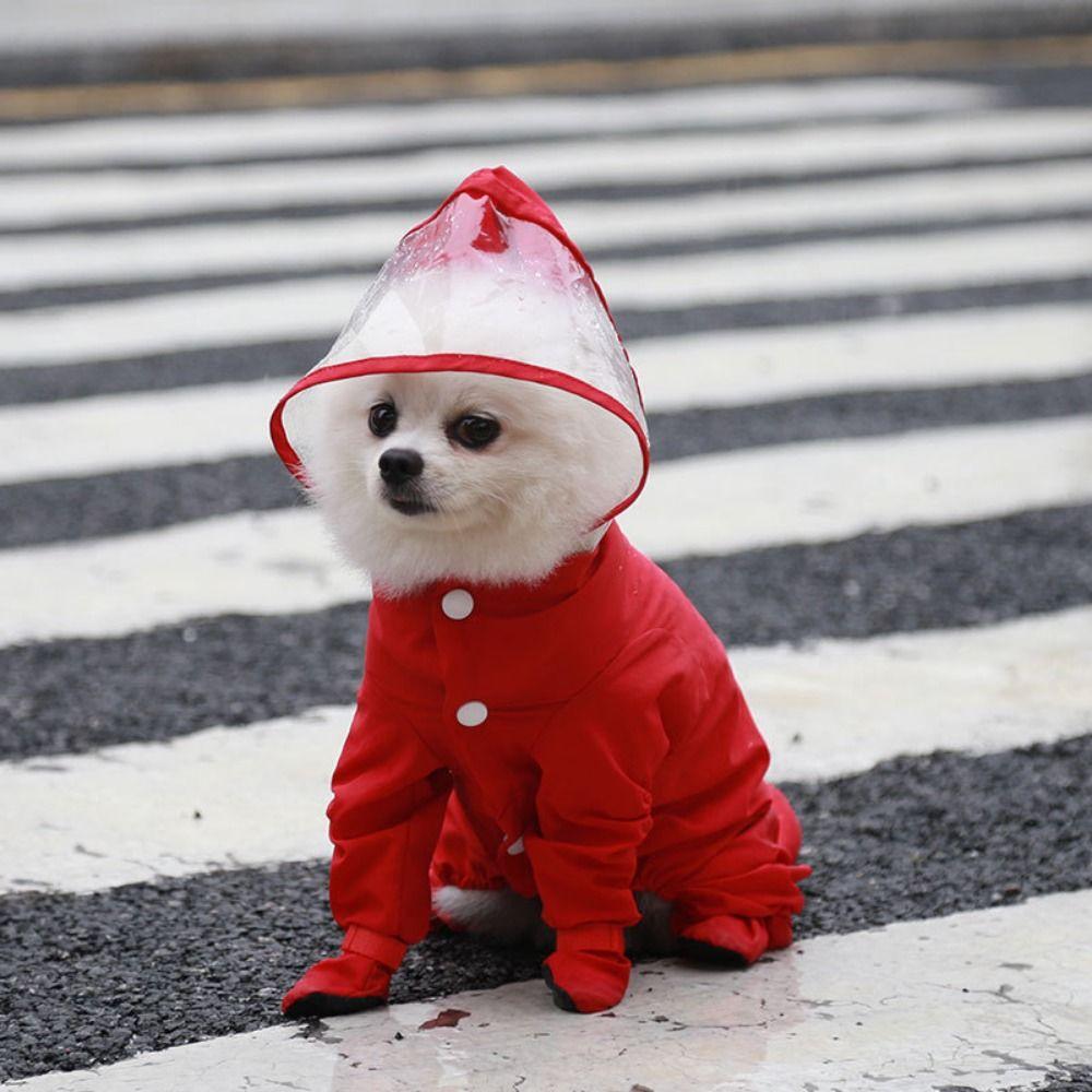 Full-coverage Four-legged Rain Coat Waterproof Pet Rain Jacket Rompers Dog Raincoat Outdoor Use