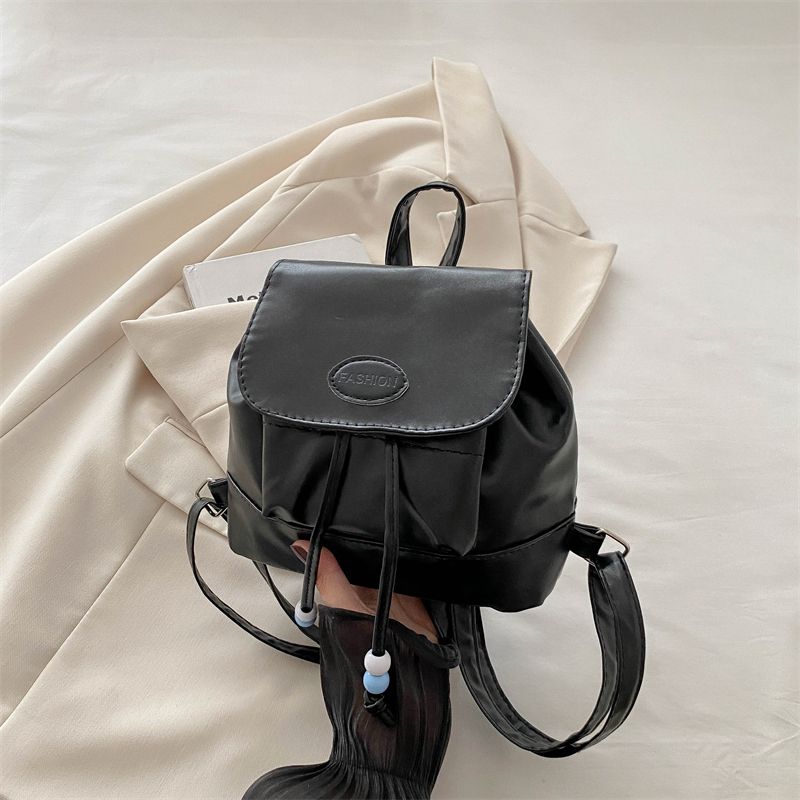 

South korea Denim Backpack Bag Women 2025 New Trendy Retro Bucket Bag Student All-Match Backpack Portable Schoolbag Black