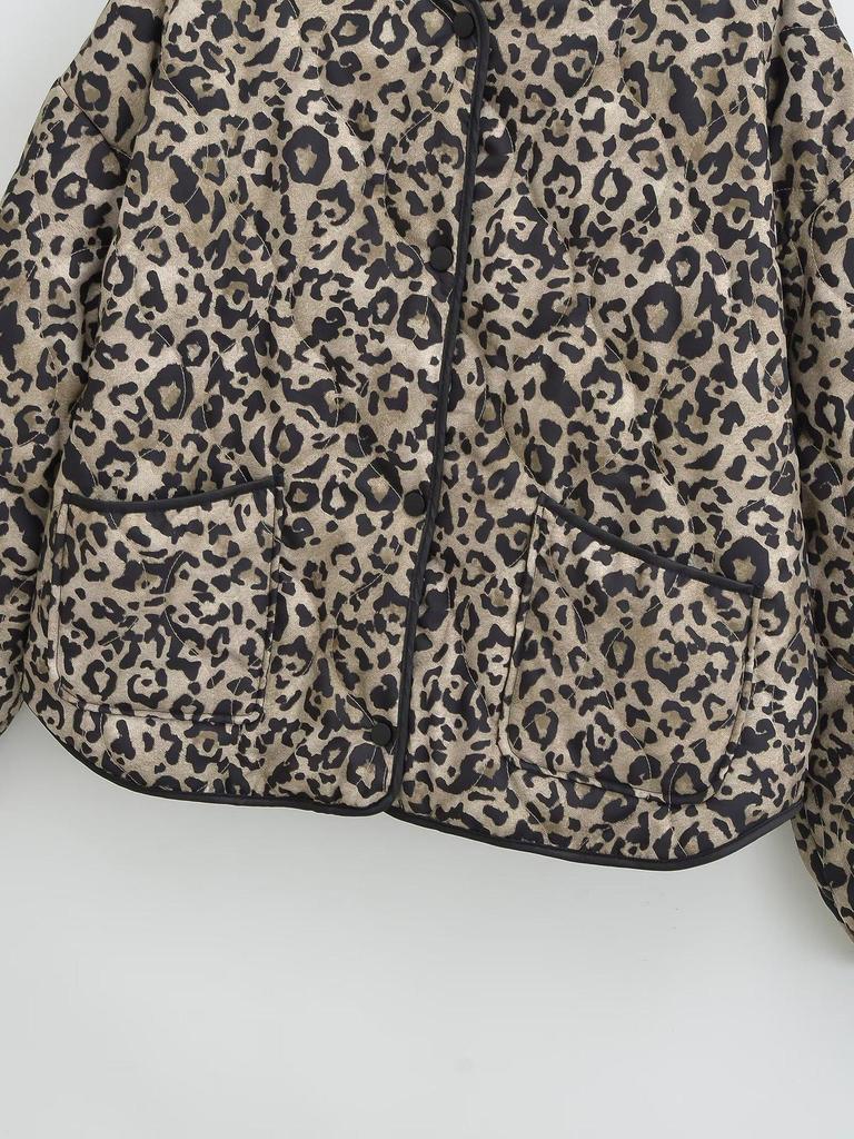 2024 Autumn Women's Cotton Animal Print Jacket - European & American Style Fashion