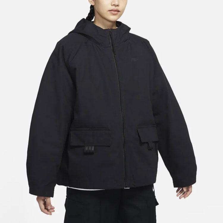 Nike Solid Color Hooded Loose Fit Puffer Jacket Women's Black DD4661-010