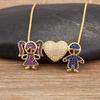 Nidin New Trendy Love Heart Shape Girl Boy Shine Zircon Pendant Necklace For Women Female Chain Choker Jewelry Mother's Day Gift