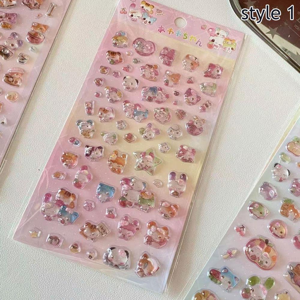 

3D Relief Jelly Stickers Cartoon Animal Sticker DIY Phone Case Diary Stationery Stickers Creative Scrapbook Decoration Gifts