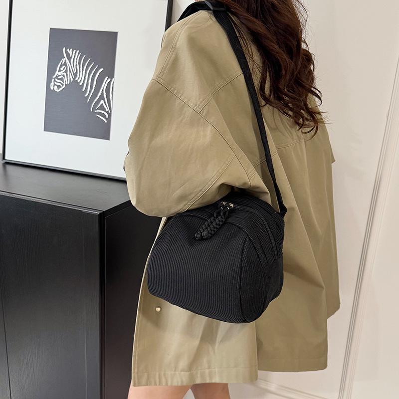 Herbst Vielseitige Damen Cord Crossover-Taschen Einfache Unifarbene Leichte Damen-Umhängetasche Reise Tragbare Damen-Handtasche