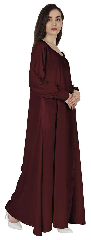 Bimba Women Islamic Prayer Dress With Hijab Cuff Sleeves Traditional Muslim Abaya