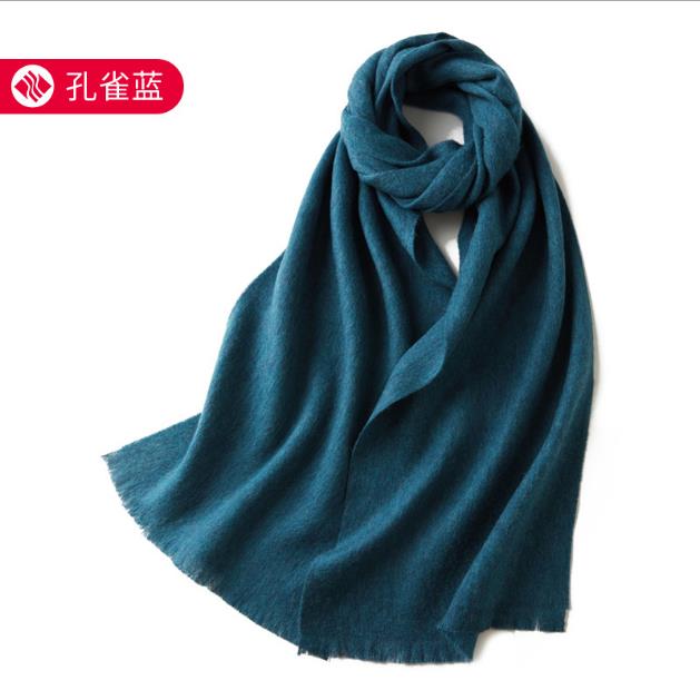 100% pure wool scarf Women's wild classic pure color new autumn and winter couples warm long short ear cashmere scarf