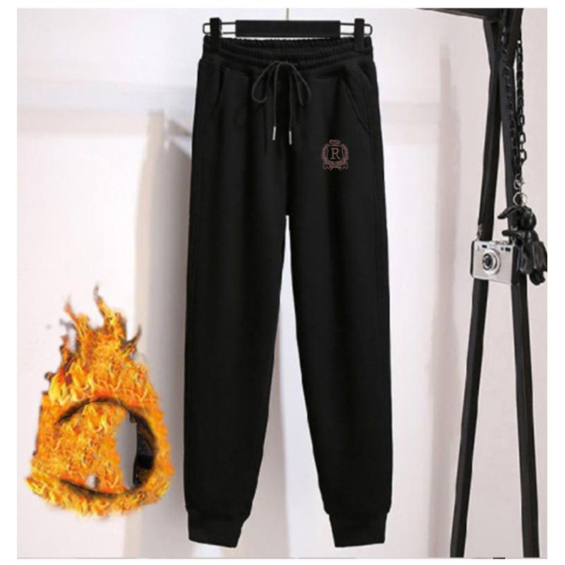 

Женские зимние теплые спортивные штаны, свободные повседневные брюки с завязками, утолщенные длинные брюки с подкладкой L