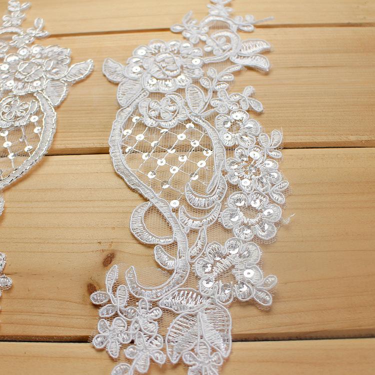 Lace Car Bone Silver Thread To Lace Applique Clothing Accessories, Handmade Diy Wedding Shoes Dress Materials