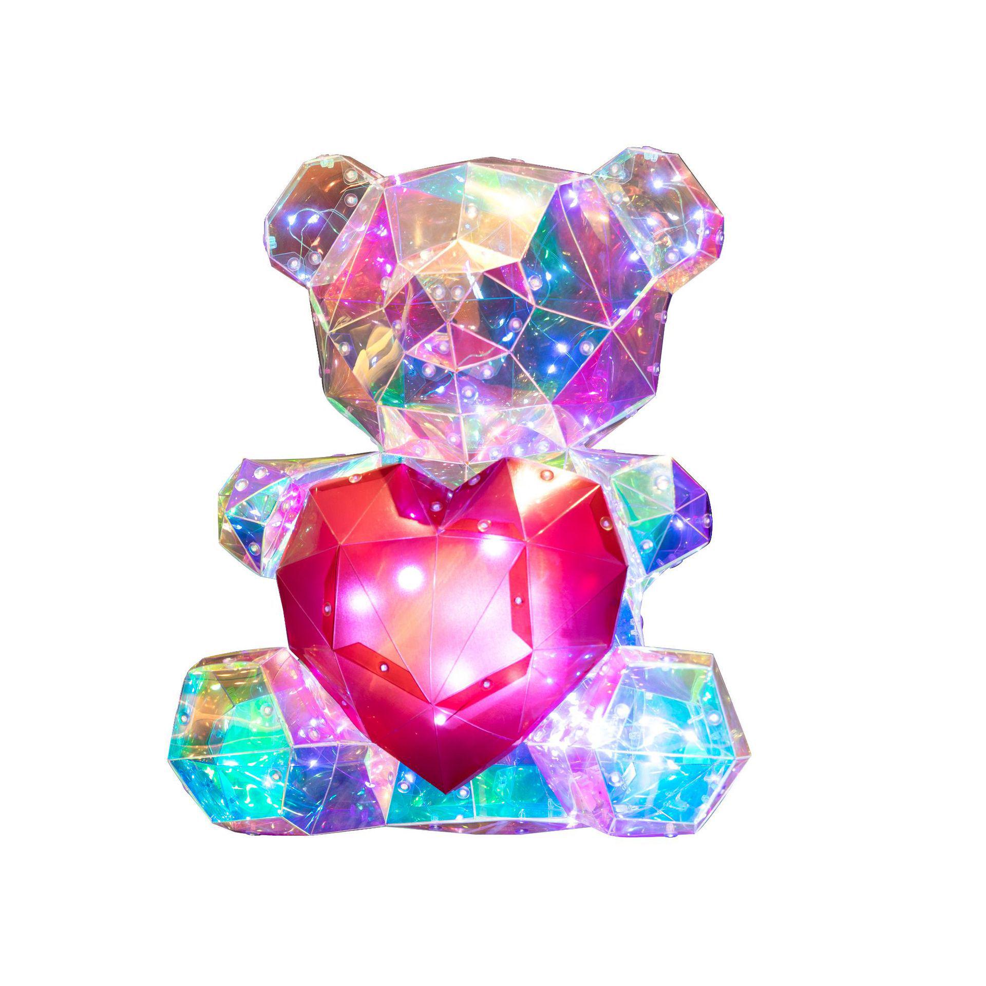 Iridescent Luminous Bear - Creative Gift for Qixi, Valentine’s Day, Birthdays, or Mother’s Day. 35cm x 27.9cm