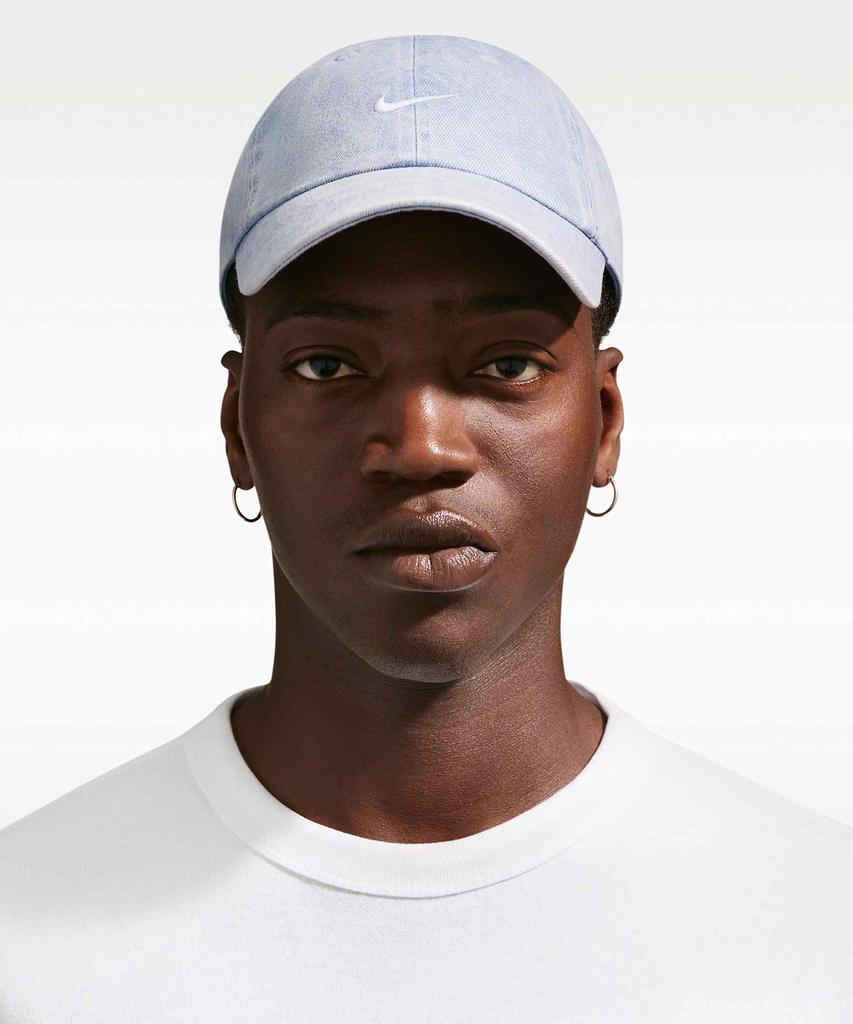 Nike Club Unstructured Denim Cap - Work Blue:White / Hf0383-486
