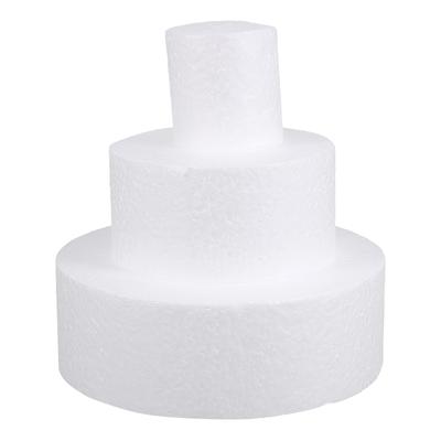 3 Adet Düğün Dekorasyon Pastası Yuvarlak Köpük Daireler Protez Model Köpükler Ofis Tepsisi