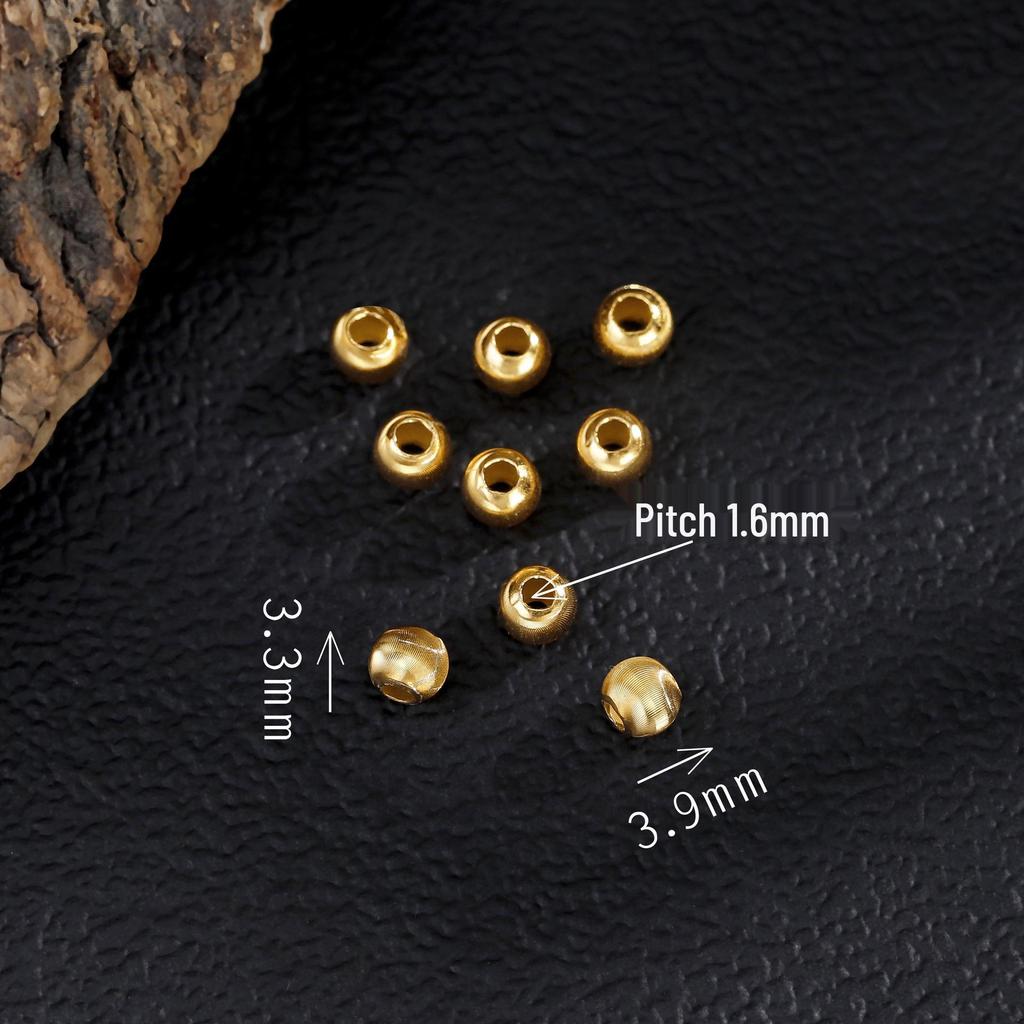Argent Sterling S925 avec Perles Espacement Plaqué Or 24K pour Bijoux DIY