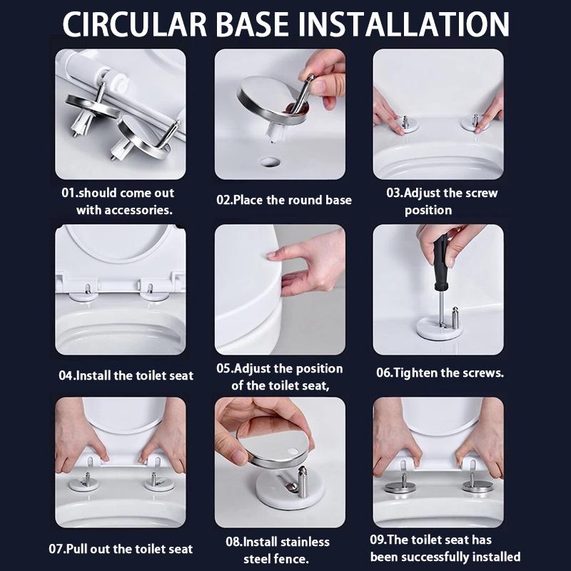 [Installiert in 1 Sekunde] Verdickter, bruchsicherer Toilettensitz, kompatibel mit allen Marken, U/V/O-förmigen Toilettensitzen