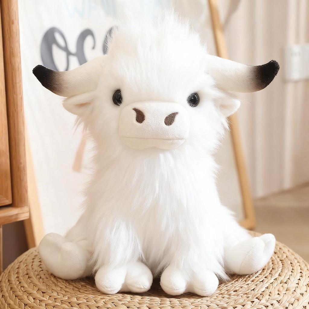 Kawaii Simulation Hochlandrind Plüschtiere Tier Kuh Stofftier Wildyak Plüsch Weiche Puppe Geburtstagsgeschenk Kinder Mädchen Junge Bison Dekoration