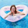 Thick Transparent Glitter Heart-Shaped Inflatable Pool Float for Adults
