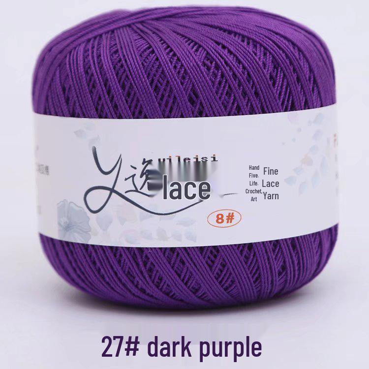 8# 100% Cotton Lace Yarn - 50g Ball, 400m, Strong Twist Crochet Thread for Hand-knitting, Flowers, Hats, and Cardigans - Free Shipping.