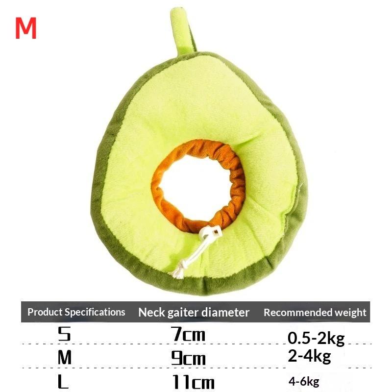Süßer weicher postoperativer Halskragen für Haustiere, schönes Cartoon-Design mit Avocado-Toast, Schutzkonus gegen Lecken für Katzen und Hunde