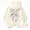 Unisex American Sakura Graffiti Fleece Hoodie for Spring/Autumn, Heavyweight Casual Wear for Teens, Students, Couples