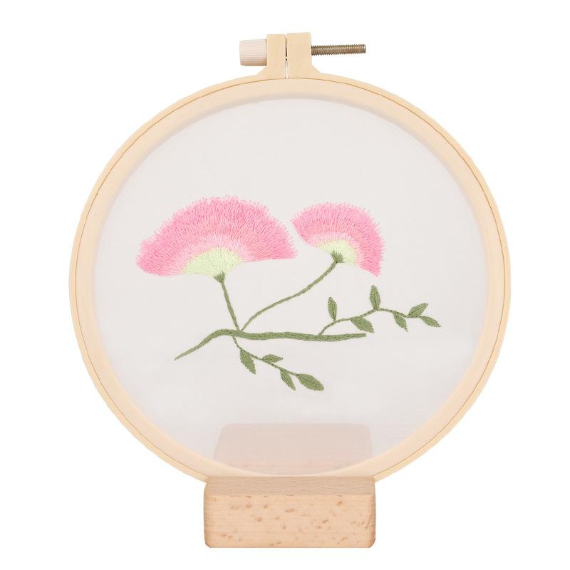 Ginkgo Maple Leaf Transparent Yarn Embroidery Material Package Diy Handmade Self-Embroidery Traced, Needle And Thread Set