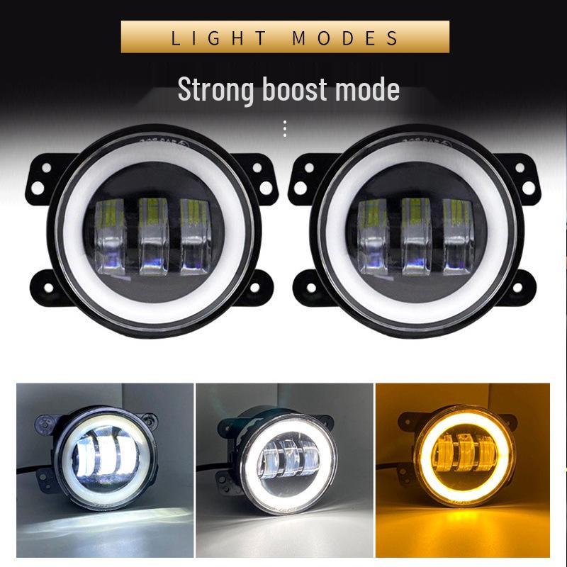4" 30W LED Fog Light with Angel Eye Turn Signal for Jeep Wrangler JK/TJ