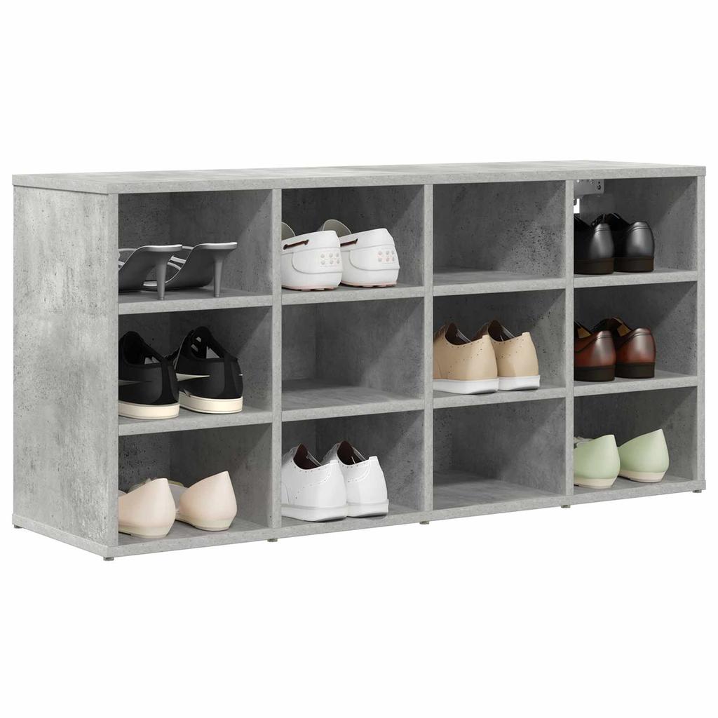 Shoe Cabinet with Shelf Concrete Grey 103 x 30 x 51 cm Engineered Wood