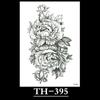 Flower Sketch Tattoo Sticker, Black And White Half Arm Tattoo Sticker, Waterproof And Sweat Proof Tattoo