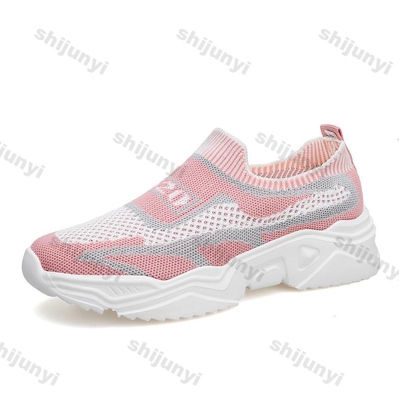 Fashion Couple Sneakers Soft Sole Non Slip Men Sports Running Shoes Fashion Fly Weave Slip on Breathable Comfortable Women Casual Shoes