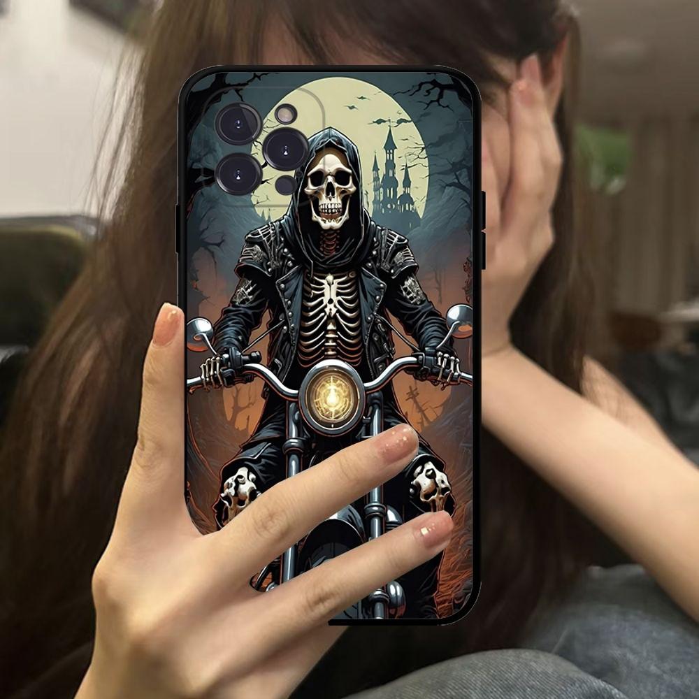 Grim Reaper Skull Skeleton Phone Case For IPhone 16 15 14 11 12 13 Mini Pro XS Max Cover 6 7 8 Plus X Funda Shell