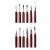 Red Six-Piece Wooden Pottery Clay Carving and Trimming Tool Set