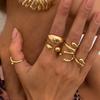 Ingemark 5Pcs/Set 2026 New Irregular Water Drop Open Rings for Women Elegant Metal Gold Color Finger Rings Jewelry Accessories