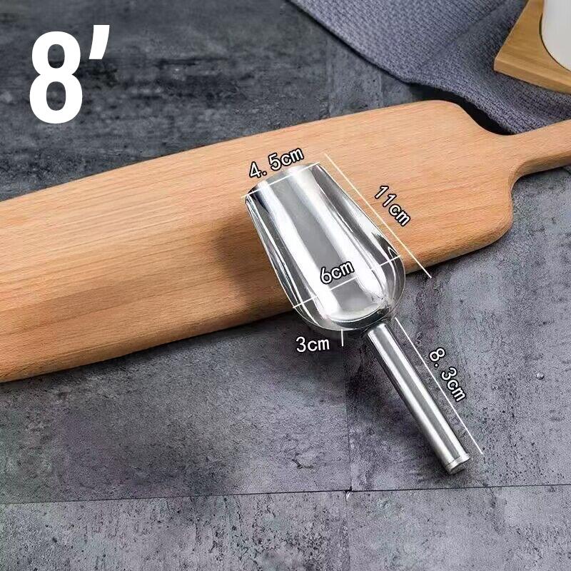 Stainless Steel Shovel Metal Multifunctional Ice Shovel Food Measuring Spoon Coffee Bean Flour Shovel Home Kitchen Accessories
