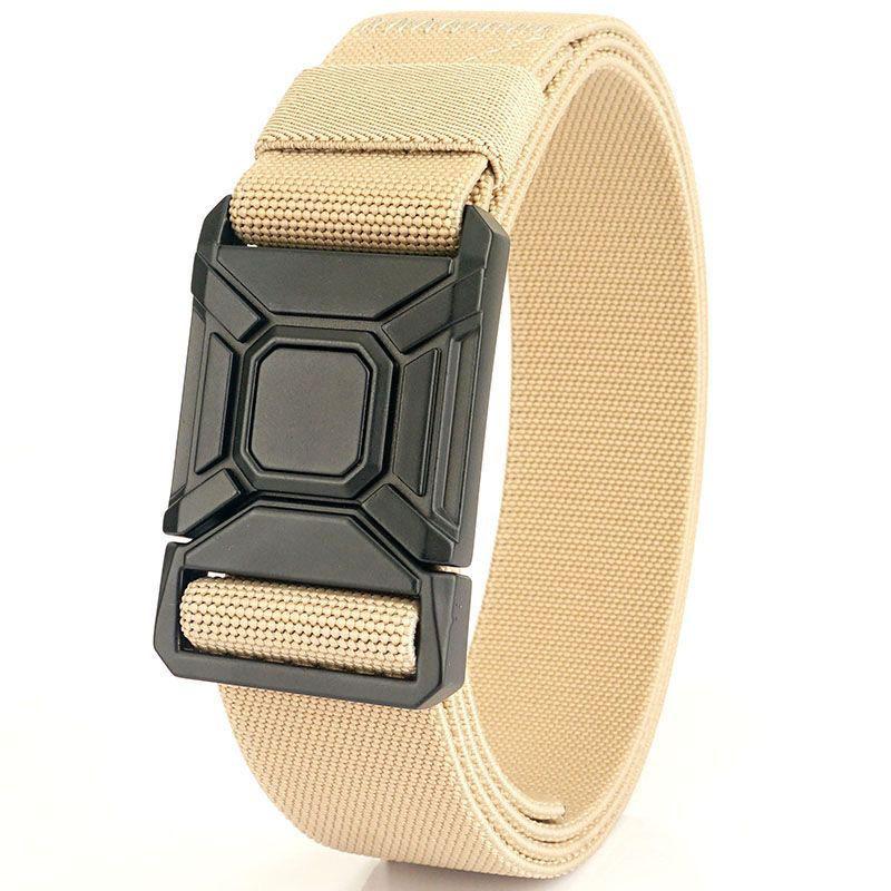 Nylon Tactical Belt with Automatic Buckle for Outdoor Work and Military Training 130cm хаки
