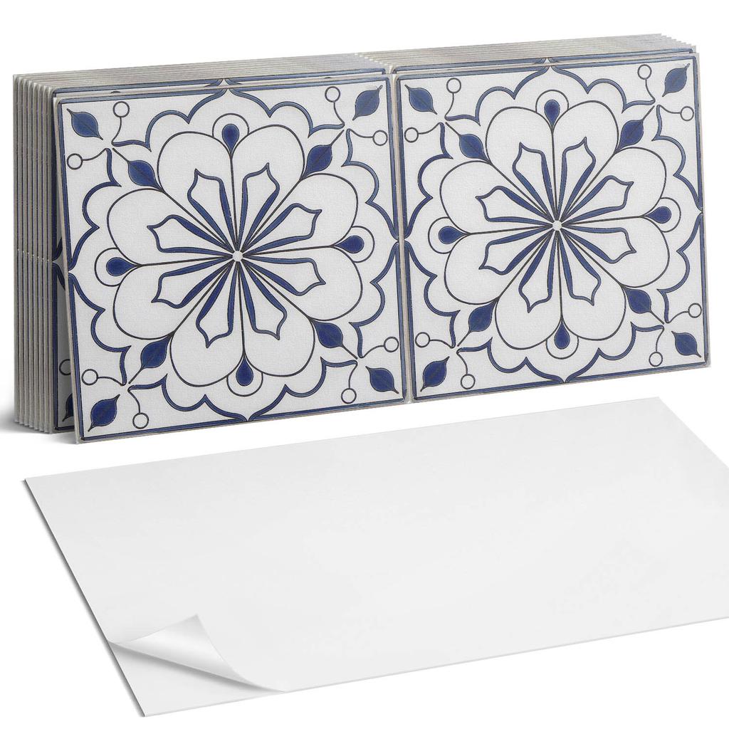Winylowe Kafelki Ścienne Samoprzylepne Do Wnętrz Kwiatowy Wzór Ceramiczny 10X40X20 Cm