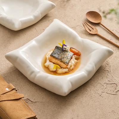 Plato cerámico, plato de servir, creativo para hotel y restaurante, vajilla, platos cuadrados especiales, plato para Dim sum, plato de postre