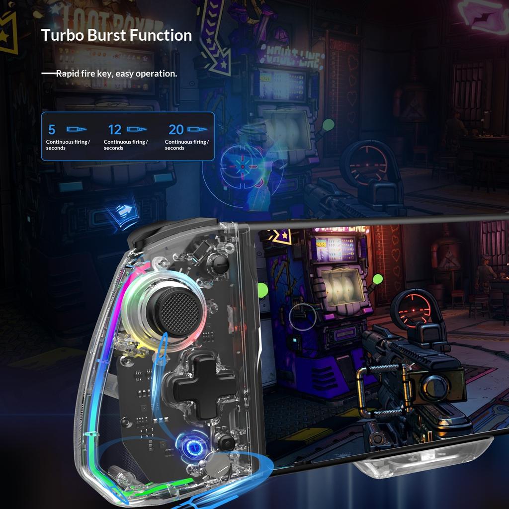 LinYuvo KS43 Wired Game Controller for for OLED RGB Backlit Joystick with Macro Mapping E-sports Grade Buttons