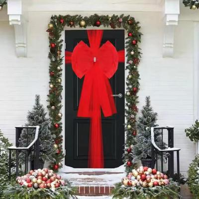 Elegant Traditional Deluxe Door Bow Christmas Bow Tie Door Wrap Wrap Bow Front Decoration DoorDecor Full Full Tie Large Rib G4F3