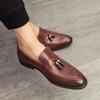 Kontorsskor för män Andningsbara läderloafers Män Casual Skor Business Körning Mockasiner Bekväma Slip On Toffsskor