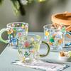 420ml Kawaii Glass Coffee Mug with Handle - Heat-Resistant Cute Girl Milk Cup Childlike Design Creative Gift for Home Drinkware