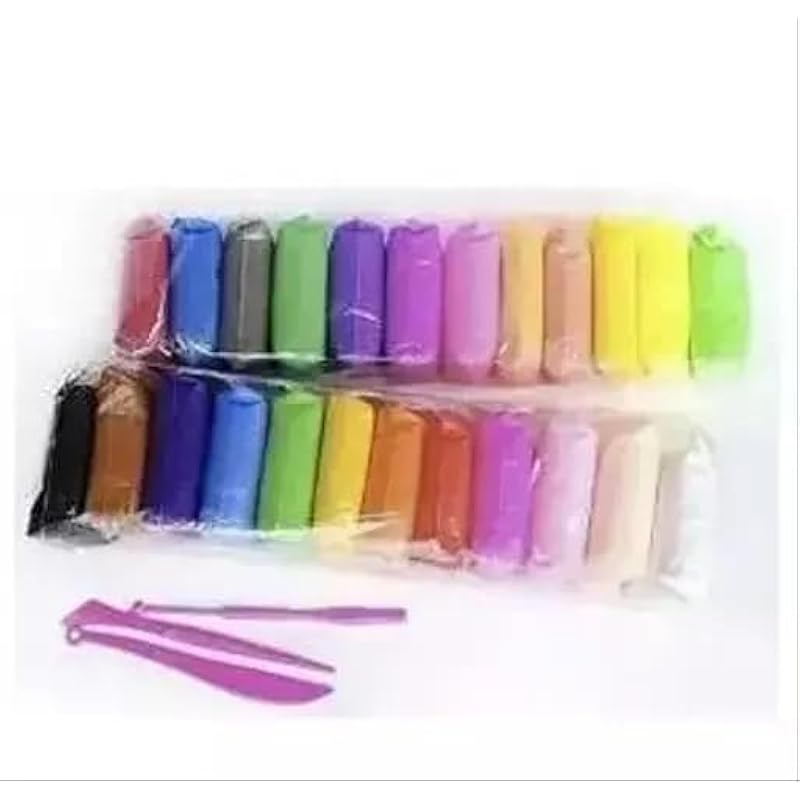 Eclet (Pack Of 12) Air Dry Clay, Colorful Children Soft Clay, Creative Art Crafts, Gifts For Kids-Multi Color. Non-Toxic