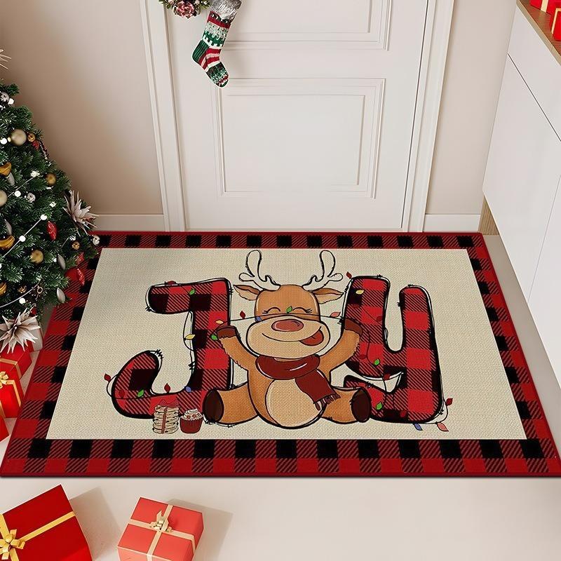 Christmas Bedroom Bathroom Bathroom Anti-Slip Carpet Merry Christmas Decorative Carpet Home Decoration