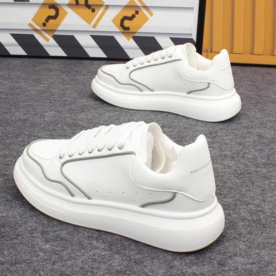 Brand Couple's White Shoes for Men and Women, Versatile Lightweight Casual Sports Shoes for Men, Thick-soled Sneakers