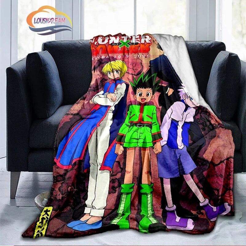 Trendy Japanese Anime Hunter x  Flannel Blanket3D Printed Coverlet Travel Camping for Adults and children Cashmere blanket